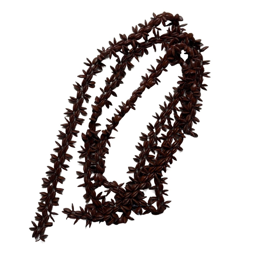 Vintage Natural Seed Necklace – Spiked Texture Dark Brown